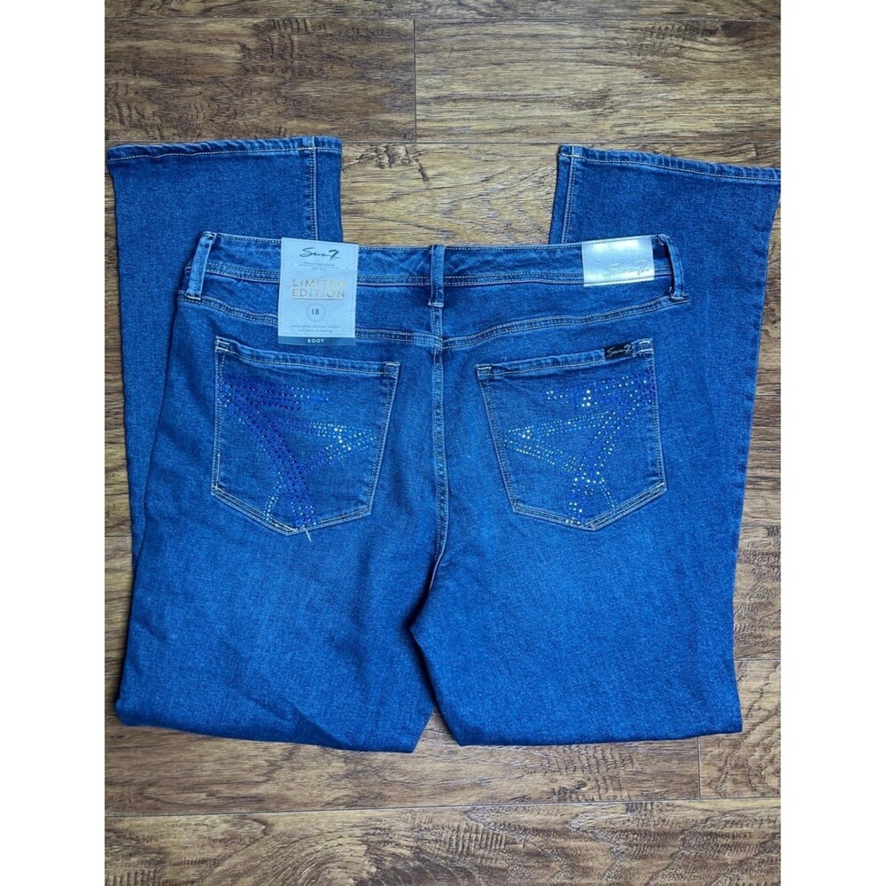 Seven7 Jeans Limited Edition Embellished Pocket Bootcut Jeans size 18 New